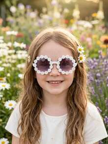 2pcs/Set Cute Fashion Colorful Floral Pattern Kids Eyewear Set For Boys And Girls, Card Display Only, Shipping Not Included - Multicolor - View 3