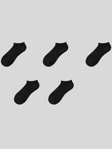 Kaos Kaki Olahraga Pria dengan Sol Terry, Kaos Kaki Pendek Musim Gugur/Dingin, Bernapas, Menyerap Keringat, Anti Selip, Warna Hitam dan Putih - Hitam dan Putih - View 6