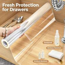 1 Roll Transparent Heat-Resistant Oil-Proof Kitchen Sticker, Removable Protective Film, Anti-Stain Anti-Scratch, Suitable For Home Walls, Tiles, Stoves, Desktops, Furniture Protection Wallpaper - A - View 2