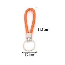10pcs/Pack PU Braided Keychain 11.5cm Zinc Alloy Hook Simple Colorful Dopamine Leather Rope Pendant Keychain DIY Pendant Phone Lanyard Accessory - Woven Keychain - View 5