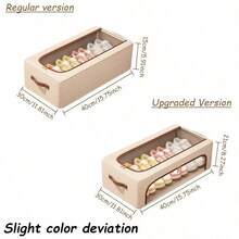 1pc Foldable Shoe Storage Box, Large Capacity Underbed Storage Bin, Multi-Functional Drawer-Style Shoe And Clothing Organizer, Suitable For Closet, Underbed, Dorm And Bedroom, Can Be Placed On Top Of Cabinet, Perfect For Christmas And Seasonal Storage - Khaki - View 9
