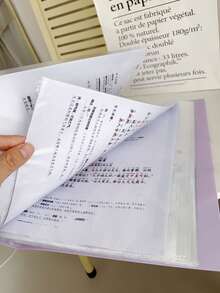 Essentiel de rentrée scolaire Dossier de poche transparent A4, sac de rangement pour copies d'examen d'étudiant, classeur de matériel d'apprentissage, organisateur de partitions et de chansons, dossier de collection de certificats, fichier de documents de bureau, classeur à feuilles mobiles - Pièce unique - Voir 8