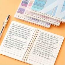 This Sticky Note & Notebook Combo Set Is Convenient To Use, With A Soft And Elegant Morandi Color Palette That's Perfect For Students. The Notebook Features A Self-Adhesive Design, Making It Stylish And Practical For Use As A Student Message Board Or Office Sticky Notes. - one-size - View 4