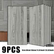 Large Size Detachable Wood Grain Vertical Slat Decorative Wall Panel / Wall Sticker, 30cm*60cm Single Piece Significantly Reduces Seam Gaps, Gentle Low-Residue Design Friendly For Rental Home Renovation, Fully Removable Without Damaging Wall Latex Paint, Vertical Slat Visual Stretch Height, Instantly Removes Oppressive Feeling For Small Apartments - GS-9-piece - View 14