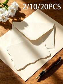 2/10/20pcs Mini Envelopes With Blank Note Cards, Small Self-Adhesive Envelopes, Suitable For Weddings, Small Parties, Love Letters, Holiday Cards, Boutique, Graduation Invitations, Baby Shower, Wedding And RSVP Reply Cards (Beige) - Multicolor - View 2