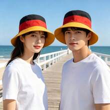 1件/3件/5件 德國與英國國旗印花漁夫帽，透氣中性遮陽帽，足球賽愛國球迷帽 - 漁夫帽 - 查看 5