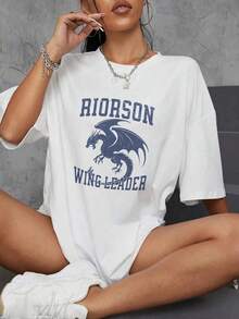 T-shirt grafica Fourth Wing Xaden Riorson Wingleader, unisex, traspirante, girocollo, casual, per viaggi, escursioni e uso quotidiano estivo - Bianco - Visualizzare 7
