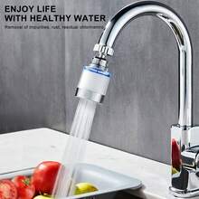 1 buah Filter Keran Kamar Mandi, Filter Keran, Pemurni Filter Keran Putar, Filter Air Wastafel Dapur untuk Menghilangkan Klorin, Fluorida, Logam Berat, dan Air Sadah dari Dapur dan Kamar Mandi Rumah - Filter Aerator - View 3