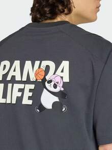 Adidas 新款 M PANDA C HP 男士運動休閒寬鬆短袖T恤 - 黑色 - 查看 6