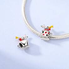 1pc S925 Sterling Silver Fantasy Fairy Tale Pendant Bead, Glow-In-The-Dark Witch House, Purple Magic Hat Broom, Rainbow Roller Skates, Teacup Rabbit Enamel Rhinestone Design, Dreamy Childlike Style, Comes With Gift Box, Suitable For Bracelets And Necklaces, Handmade DIY Jewelry Making, Creative Holiday Gift Accessory For Girls - Multicolor - View 7