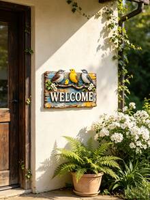 1件 2D平面波希米亞風金屬「Welcome」歡迎牌,彩色鳥類門廊裝飾,適用於住家地址顯示、房間、花園、露台、入口裝飾,入厝/節日禮物,適合家人/朋友與居家裝飾愛好者 - 花鳥WL - 查看 8