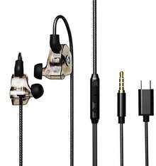 ASUS Adol L08 Wired Earphones Type C/3.5mm Interface In-Line Microphone Support Song Switching/Call/Volume Control HiFi Sound Quality Black/White PC Phone In-Ear Wired Earphones - View 14