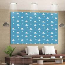 1pc Blue Sky White Cloud Party Banner, Polyester Material, Suitable For Party, Birthday Party, Indoor/Outdoor Scenes And Party Decoration - A - View 10