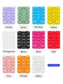 Silicone Suction Cup Phone Holder, 17pcs Silicone Single-Sided Heart-Shaped Suction Cups, Non-Adhesive Grip Design, Reusable Phone Stand, Suitable For Makeup, Fitness Display, Car And Kitchen Use. Free Attachment, Easy Adsorption On Smooth Surfaces, Single-Sided Suction Cup Design, One-Touch Attachment, No Residue - Multicolor - View 35