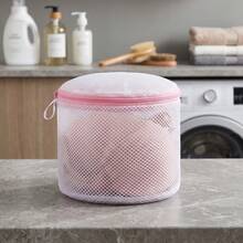 Bra Mesh Laundry Bag, Anti-Deformation Support Washing Machine Lingerie Wash Bag, Honeycomb Polyester Mesh Zipper Bra Protector Bag, For Wireless & Underwire Bras, Underwear Delicates Cleaning Organizer, Home Travel Laundry Accessory - White - View 7