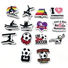 14 piezas de adornos para zapatos de gimnasia y fútbol con estilo enérgico, PVC brillante premium sin olor, adornos multifuncionales para atuendos deportivos diarios de niñas - Multicolor - Ver 8