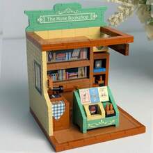 820/850 PCS Miniature House Building Blocks, Post Office House Bookstore Architectural Decor, ABS Material MINI Particle Blocks, Stress Relief Assembly Blocks Set, Birthday Gift For Men And Women, Various Holiday Collection Gift - Multicolor - View 5