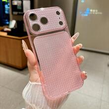 2件裝新款亮片鑽石圖案手機殼，適用於 iPhone 17 Pro Max，精準開孔時尚防摔 TPU 軟殼 - 藍粉紅色 - 查看 2