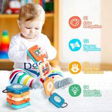 Mainan Sensorik Bayi Lipat 5-in-1 untuk Perjalanan, Kubus Aktivitas Gantung Portabel untuk Kereta Dorong/Tempat Tidur Bayi, Mainan Gelisah untuk Melatih Keterampilan Motorik Halus ala Montessori, Usia 18 Bulan ke Atas - MultiWarna - View 10
