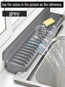 Modern Kitchen Essential: Large Self-Draining Dish Rack, Non-Slip Silicone Countertop Mat, 5° Sloped Angle, Convenient For Draining Dishes And Food Prep, Perfect Accessory For Any Kitchen Sink - Multicolor - View 10