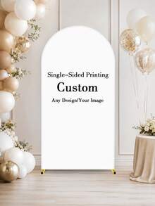 Personalized Custom Text Elastic Arch Background Banner - Custom Backdrop For Weddings, Birthdays And Events, Suitable For Domes, Multiple Sizes Available, Polyester Material, No Power Required, Perfect For Christmas, Halloween, Valentine's Day, Mother's Day And More, Event Background | Modern Arch Design | Polyester Elastic -- (Arch Not Included, Fabric Backdrop Only) - Multicolor - View 2