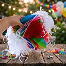 100M/328ft (50 Meters*2pcs) Pennant Banner Flags, 200pcs Flags, Rainbow Triangle Banner Multicolor Nylon Triangle Flag Decoration For Grand Opening Outdoor Celebrations Shops Business Classroom Party - Color - View 1