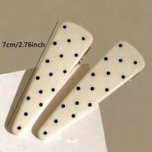 2pcs Fashionable Elegant Minimalist Polka Dot Hair Clips, Versatile Casual Bangs Clips, Daily Wear Accessories, Birthday Gift For Friends,Travel,Party - Multicolor - View 17