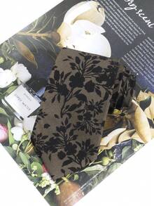 1pc Dark Brown Base Black Plant Silhouette Tie, Vintage Dark Pattern Floral Suitable For Niche Men's Shirt Matching - Dark Brown - View 6