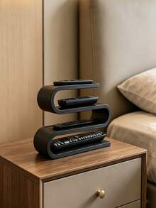 1pc Curved S-Shaped Multi-Layer Remote Control Storage Rack, Home Living Room Bedside Desktop Remote Key Phone Organizer Storage Shelf, Remote Control Storage Box, Decorative Ornament, Suitable For Living Room, Bedroom, Desk To Store Remote Controls And Daily Necessities. Dorm Storage, Home Decor, Ideal Housewarming Gift Choice - Multicolor - View 1