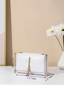 Accesorio de colgante con borla para bolso bandolera - Blanco - Ver 2