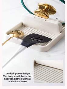 Kitchen Dishes Pot Holder Green White Portable Foldable Space-Saving Shelf Spoon Shovel Drain Plate Chopsticks Spatula Holder Kitchen Storage Storage Storage Clean Kitchen Necessary. - Green - View 8