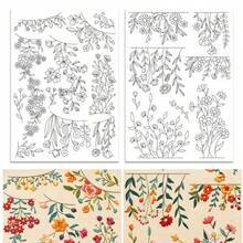 1pc Water-Soluble Collar Embroidery Stabilizer - Pre-Printed Floral Pattern Design - Adhesive And Sewable Embroidery Paper For Hand Embroidery Enthusiasts - A254 - View 16