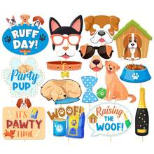 18Pcs Dog Photo Booth Props, Puppy Pet Theme Birthday Party Decorations Supplies Funny Puppy And Kitten Party Supplies - View 8