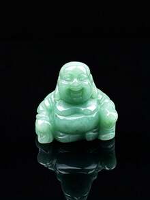 天然水晶迷你笑佛雕像，手工雕刻原石手持飾品，桌面裝飾，家居裝飾禮物 - 小佛 - 查看 16