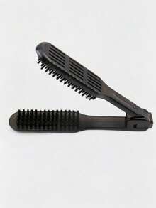 1pc Transparent Hair Straightening Styling Comb - Black - View 3