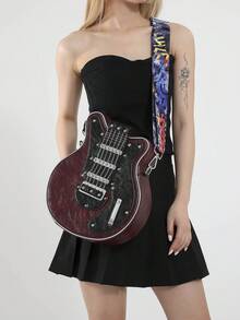 Bolso bandolera con diseño de nicho personalizado en forma de guitarra de simulación, bolso de hombro de cuero sintético de alta calidad, adecuado para fiestas, cosplay, etc. - Multicolor - Ver 5