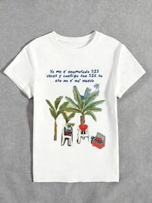 Puerto Rico Bunny "DtMF" Fun Frog Unique Print Fitted Shoulder T-Shirt, Vacation Travel Beach - White 4 - View 5
