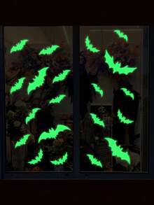 Glow-In-The-Dark Halloween Eyes Window Stickers, Removable Fluorescent Window Decals, Halloween Wall Stickers, Halloween Stair Stickers, Home Wall And Window Decor, Suitable For Halloween Home, Stairs, Mirrors And Party Decoration - Multiple Styles - View 4