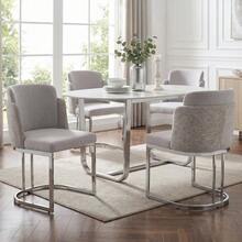 4 Dining Chairs, Comfortable And Breathable, Suitable For Restaurants, Living Rooms, Cafes And Other Places - Silver - View 5