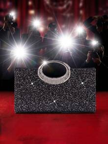 Glitzy Evening Bag Clutch Purse For Bridesmaid Graduation Dance Red Carpet Event Formal Occasion Women Fashion Bags Party AccessoriesBeach Essentials - 黑色 - 查看 10
