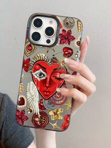 Cover per telefono con design a cuore, decorata con fiori e stelle, compatibile con iPhone17, 16, 15, 14, 13, 12, 11 Pro Plus e Pro Max. Materiale TPU antiurto. Un regalo perfetto per familiari, amici, bambini, compleanni, feste primaverili, partner e San Valentino. - Multicolore - Visualizzare 8