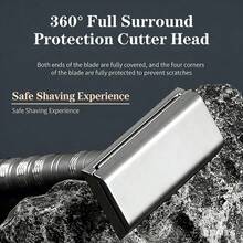 Men's Metal Manual Safety Razor, 30° Precision Design Double-Sided Vintage Reusable Shaving Razor, Vintage Style Men's Beard Trimmer, Suitable For Trimming Beard And Mustache, Portable Design, Smooth Shaving, Can Be Used As Father's Day, Christmas And Halloween Gift Set (Blades Not Included) - Silver - View 8