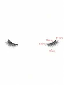 10 Pairs Natural Doll Eyelash Effect Half-Eye Style With Elongated Outer Corners, Suitable For Daily Commute And Dates - 彩色 - 查看 4