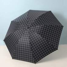 1件清新風格中性格紋可折疊8骨黑膠塗層遮陽傘,晴雨兩用,防紫外線遮陽傘 - 多色 - 查看 16