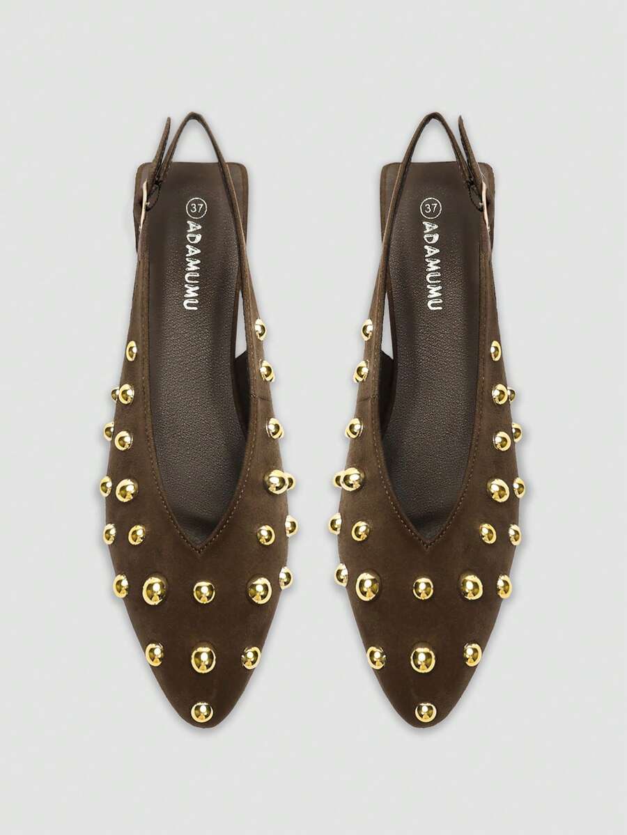 ADAMUMU Small Size Women's Spring/Summer New Arrival High-Fashion Comfortable Sequin Sandals, Cute For Daily Wear, Holiday And Spring - Brown - View 1