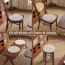 2pcs/4pcs/6pcs Chair Seat Cushions, Foam Chair Pads, Suitable For Indoor Dining Room And Living Room Chairs, Office Chairs, Non-Slip Design, Durable Fabric, Comfortable For Home - Khaki - View 2