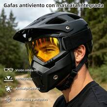 Face Mask Goggles, Motocross Goggles, Riding Helmet, Retro Ski Goggles - Multicolor - View 3
