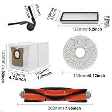 25 Pcs Replacement Accessories Kit Compatible With Xiaomi Robot Vacuum 5, 5 Pro, Spare Parts, Include 2 Mian Brush, 6 Side Brushes, 4 Filters, 6 Mop Pads, 6 Dust Bags And 1 Cleaning Tool - 5 Pro - View 2