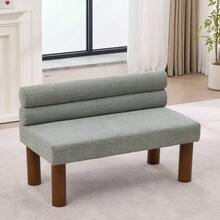 Oversized Modern Minimalist Bench, Armless Design, Wooden Frame – Ideal For Dining Room/Bedroom/Entrance Area - Green - View 3