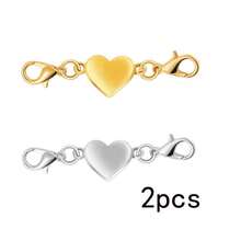 Heart-Shaped Magnetic Necklace Clasp And Closure, Magnetic Converter For Jewelry Making Supplies, Necklace And Bracelet Extension Chain Connector - Multicolor-c - View 7